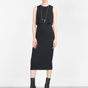 NWT Zara Double Layer Midi Dress w/ Side Cut-Outs
